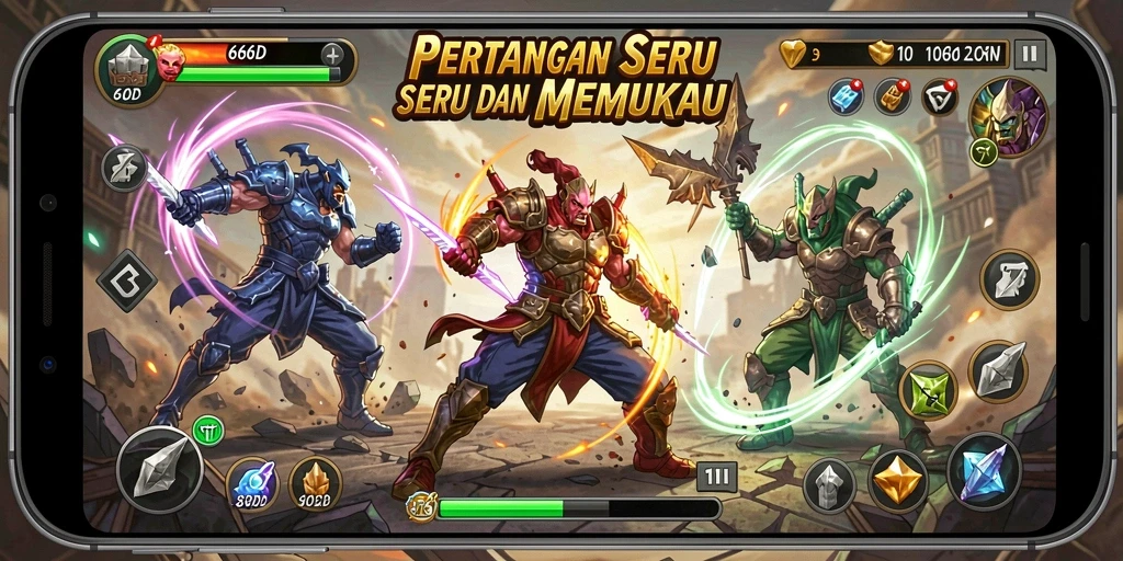 Tampilan gameplay seru di 66D dengan aksi tanpa henti.