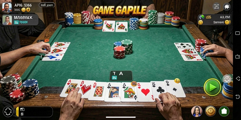 Tampilan gameplay seru dari API66 saat memainkan Gaple.