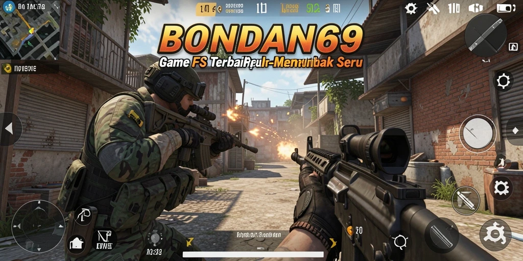 Screenshot utama BONDAN69 dengan aksi tembak-menembak yang intens.