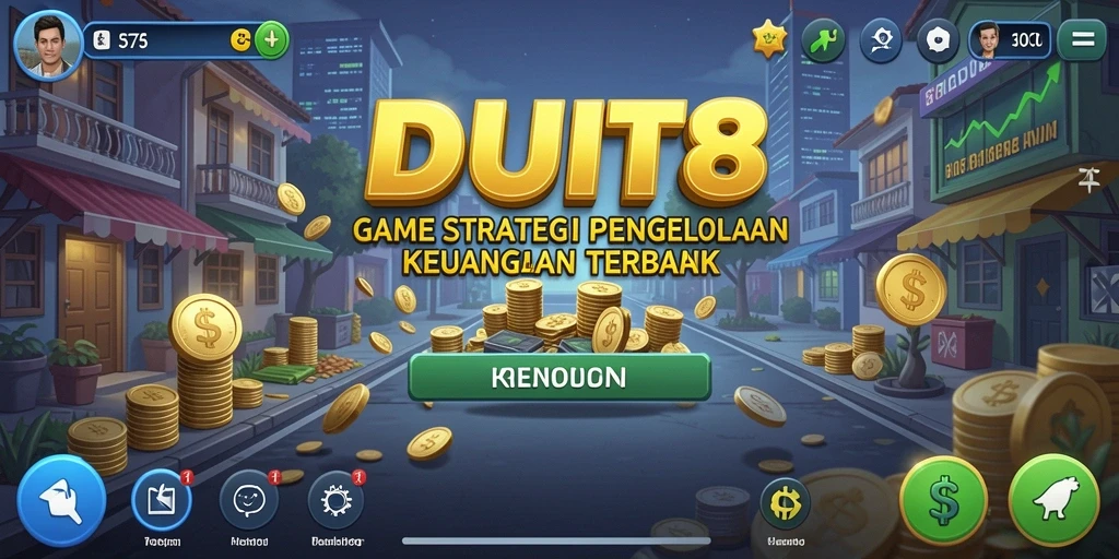 Tangkapan layar gameplay DUIT8 yang menampilkan strategi pengelolaan keuangan.