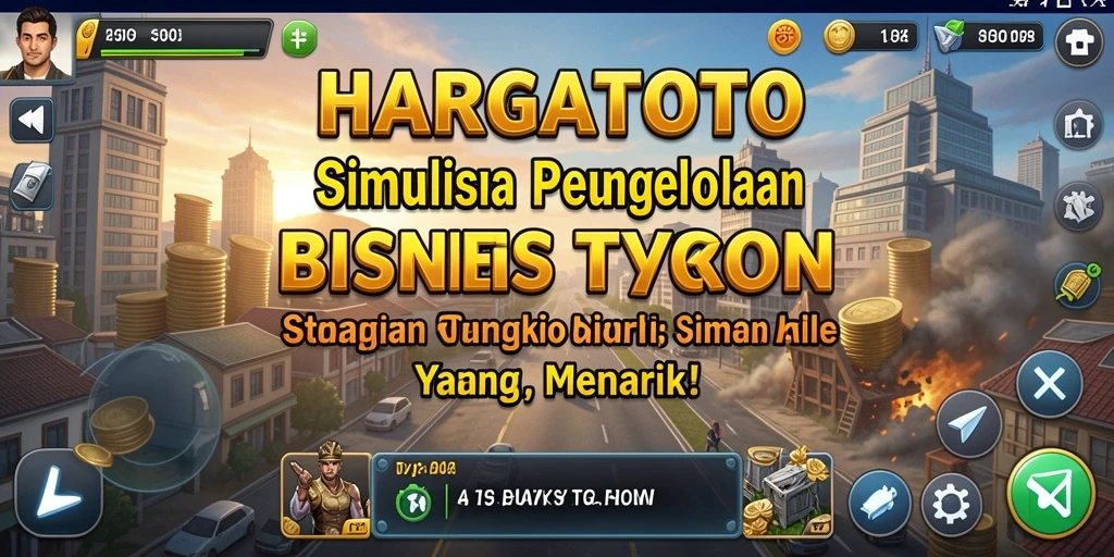 Gambaran gameplay HARGATOTO dengan pengelolaan bisnis yang menyenangkan.