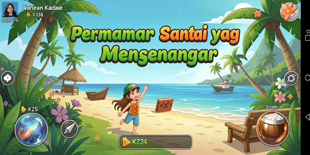 Tampilan gameplay K234 yang penuh warna dan menyenangkan.