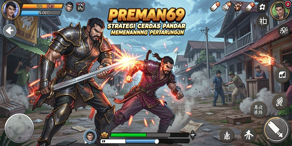 Screenshot PREMAN69 menampilkan aksi pertempuran strategi yang mendebarkan.