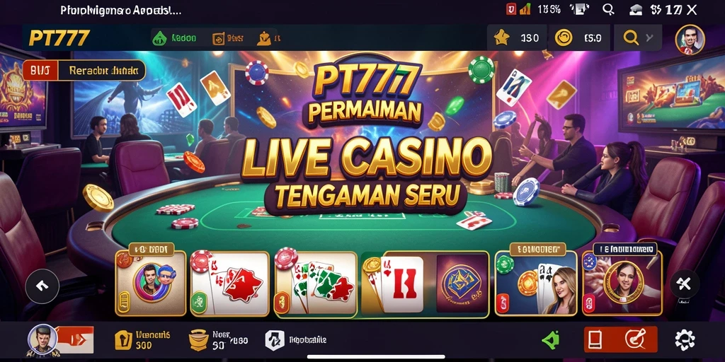Tampilan gameplay Live Casino yang mendebarkan dan interaktif.