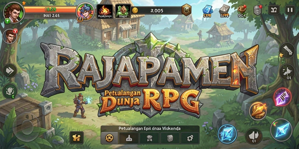 Tampilan gameplay menarik dari RAJAPAMEN yang penuh aksi RPG.