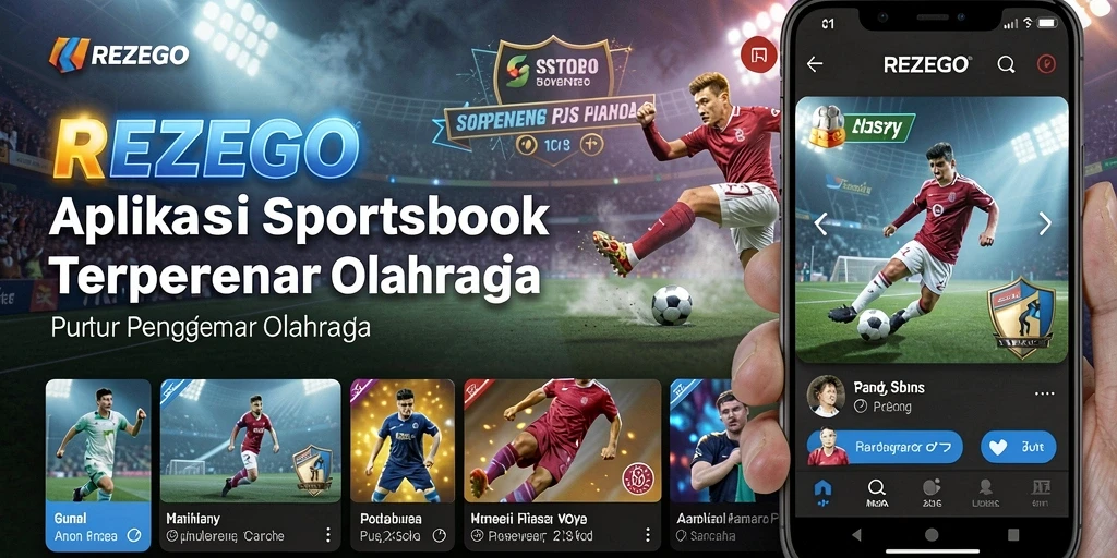 Screenshot gameplay REZEGO dengan berbagai pilihan taruhan olahraga.
